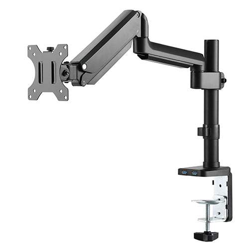SkillTech Single Monitor Gas Spring Mount with Usb Ports