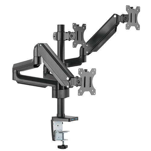 SkillTech Triple Monitor Gas Spring Mount with Usb Ports