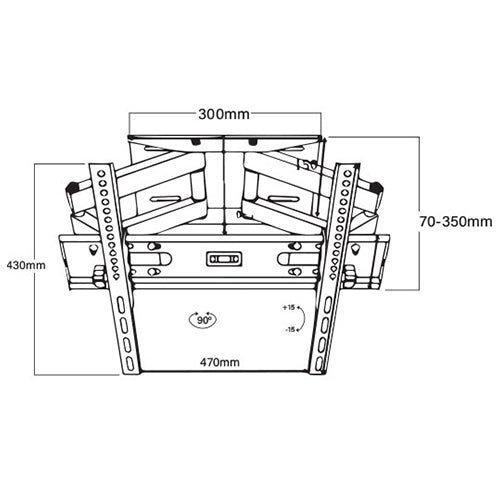 Premium Super Economy Double Arm Full-Motion Tv Wall Mount