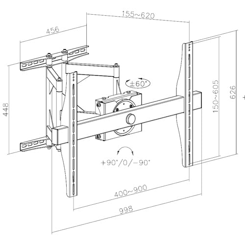 Premium Extra Heavy-Duty Full-Motion Tv Wall Mount