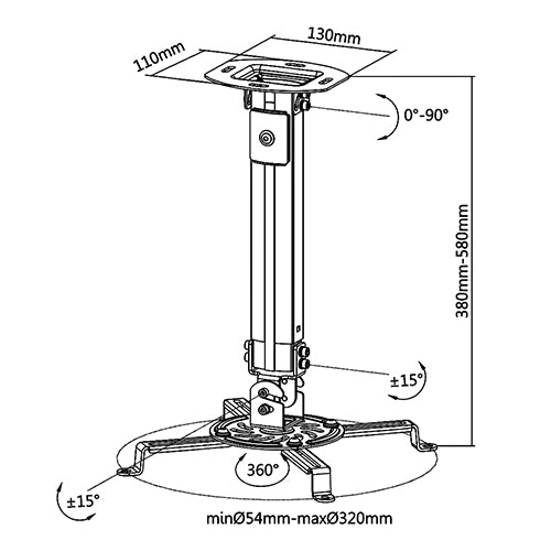 Premium Heavy-Duty Projector Ceiling Mount