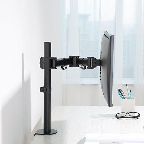 Premium Single Monitor Pole-Mounted Monitor Arm