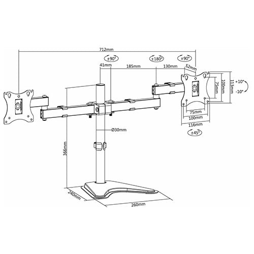 Premium Dual-Monitor Steel Articulating Monitor Mount