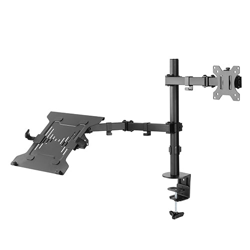 Premium Single Steel Articulating Monitor Arm With Laptop Tray