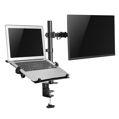 Premium Single Steel Articulating Monitor Arm With Laptop Tray