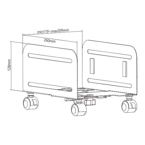 Premium Universal Size Adjustable CPU Stand with Wheels