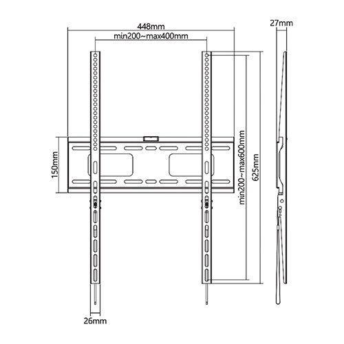 Premium Portrait Mode Fixed Tv Wall Mount