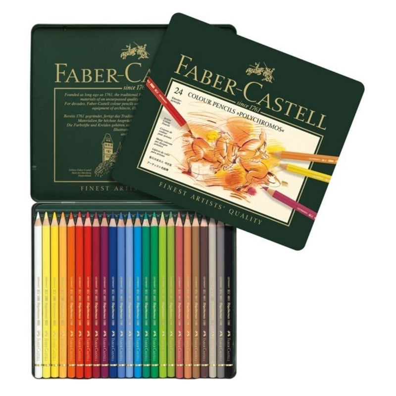 Faber Castell Polychromos Colour Pencil Tin Of 24 FC110024