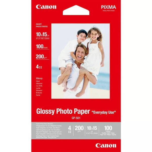 Canon GP-501 Glossy Photo Paper 4x6" - 100 Sheets/pack