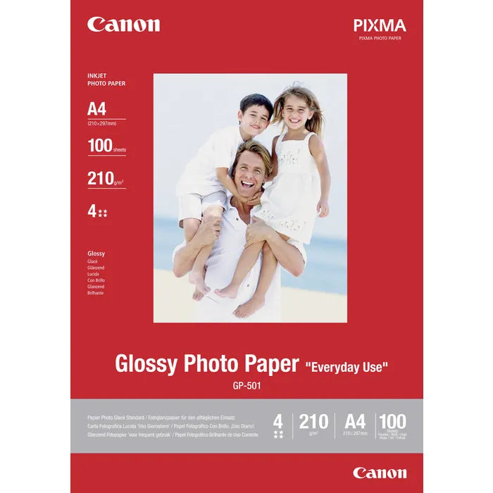 Canon GP-501 Everyday Use Glossy Photo Paper - 210gsm, A4, 100 Sheets