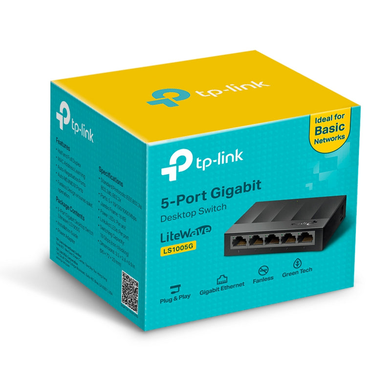 TP Link 5-Port 10/100/1000Mbps Desktop Network Switch LS1005G