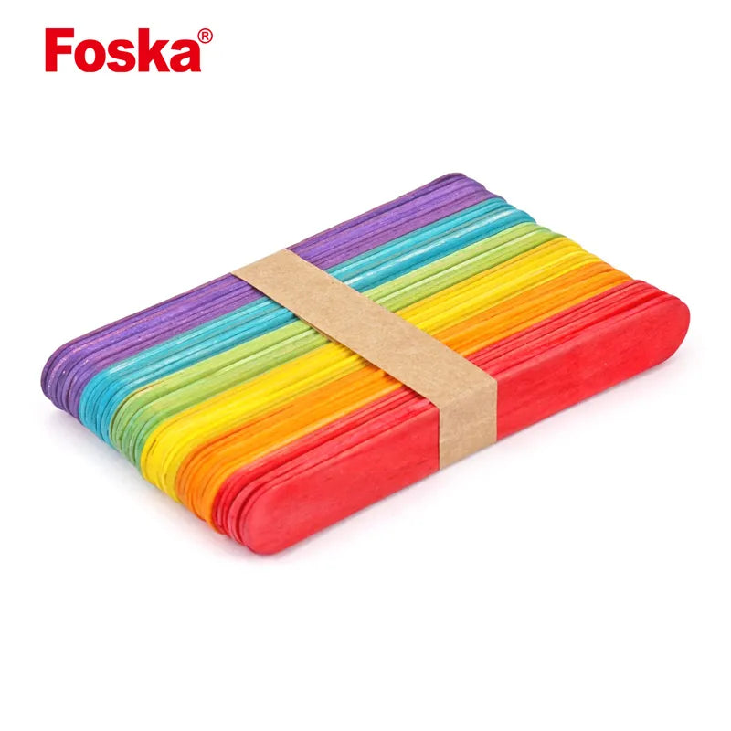 Assorted Colour Wooden Sticks (Pack of 50)