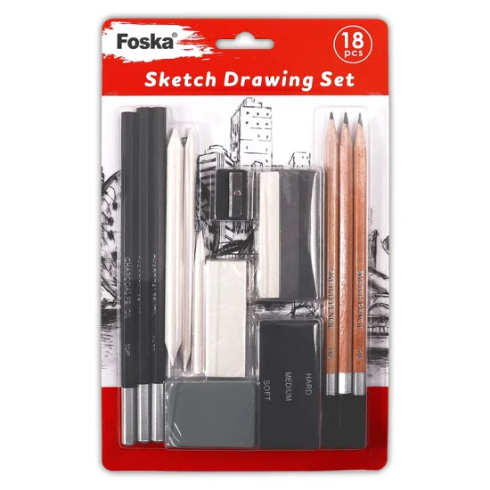 Foska Sketch Drawing Set (18 Pc Set)