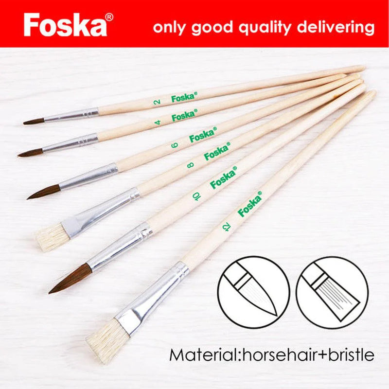 Foska Paint Combination Brush Set (Pack of 6)