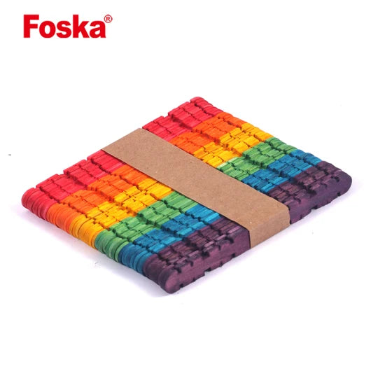 Assorted Colour Wooden Sticks 114 x 10 x 2mm (Pack of 50)