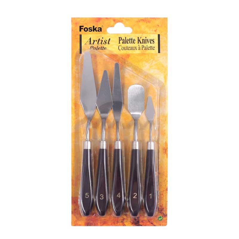 Assorted PP Art Plastic Handle Palette Knives (Pack of 5)