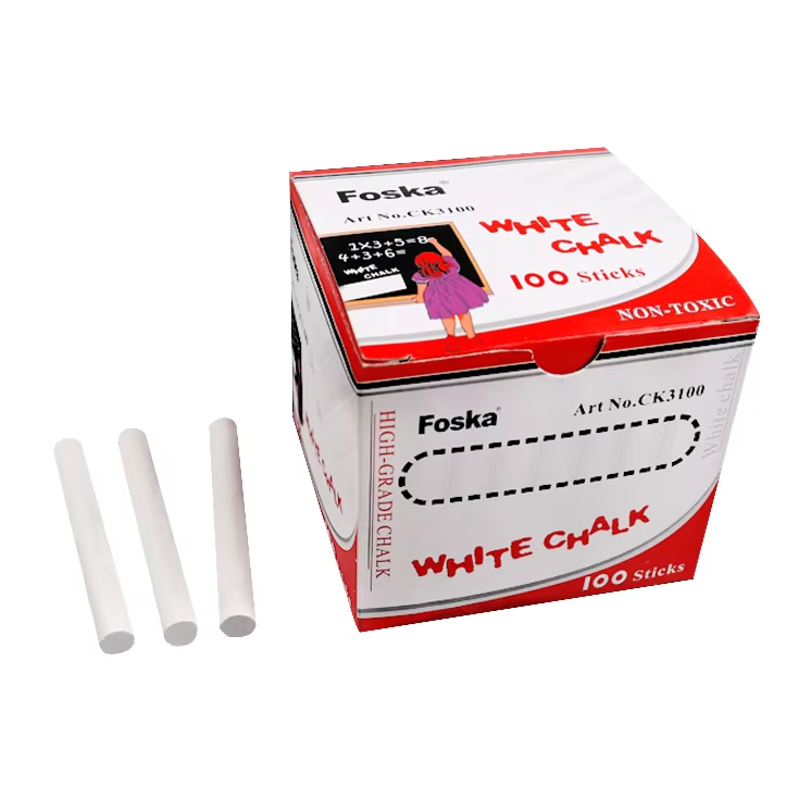 Foska Anti-Dust White Chalk (Pack of 100pcs)