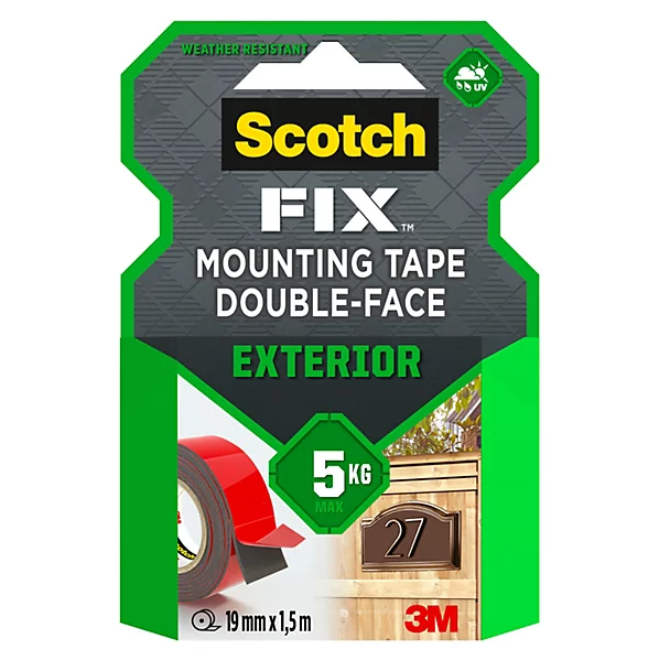 Scotch Fix Exterior Mounting Tape 411-1915-P, 19 mm x 1,5 m, 1 Roll/Pack