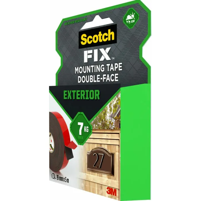 Scotch Fix Exterior Mounting Tape 411-1950-P, 19mm x 5m, 1 roll/pack