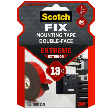 Scotch Fix Extreme Exterior Mounting Tape PT1100-1950-P, 19 mm x 5 m, 1 Roll/Pack