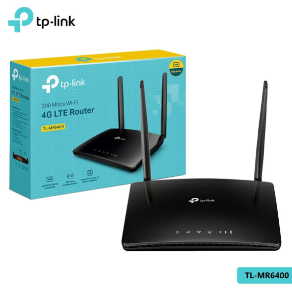 TP-Link Wireless 4G LTE Router, Black (TL-MR6400)