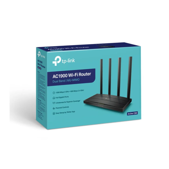 TP-Link Archer C80 AC1900 MU-MIMO Dual Band WiFi Router