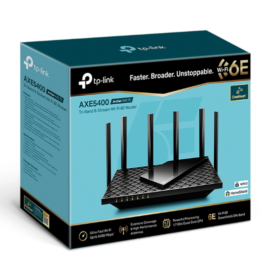 TP-Link AXE5400 Tri-Band Gigabit Wi-Fi 6E Router AXE75