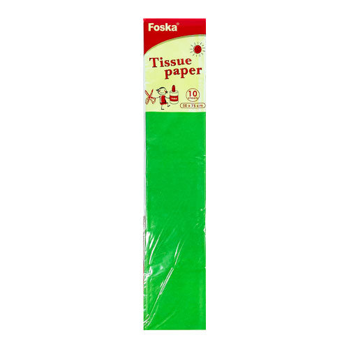 Crepe Paper 50cm x 75cm Green (Pack of 10)