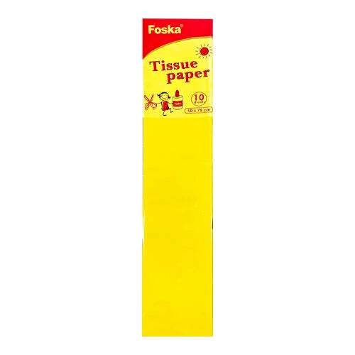 Crepe Paper 50cm x 75cm Yellow (Pack of 10)