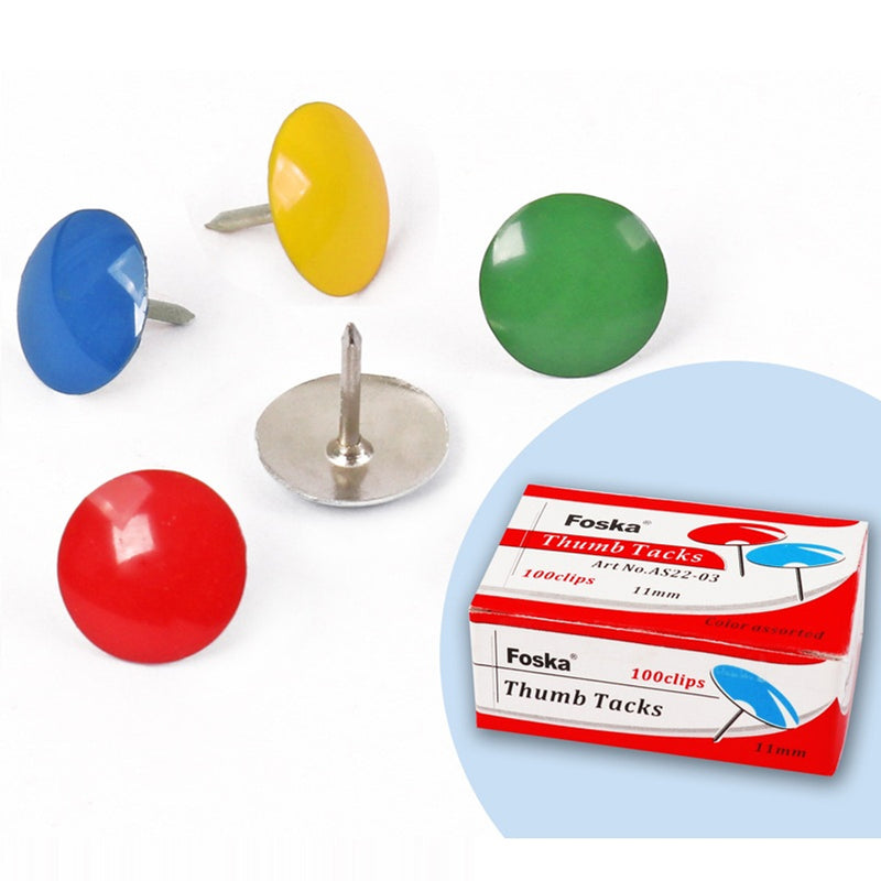 Thumb Tacks Assorted Colour (Pack of 100)