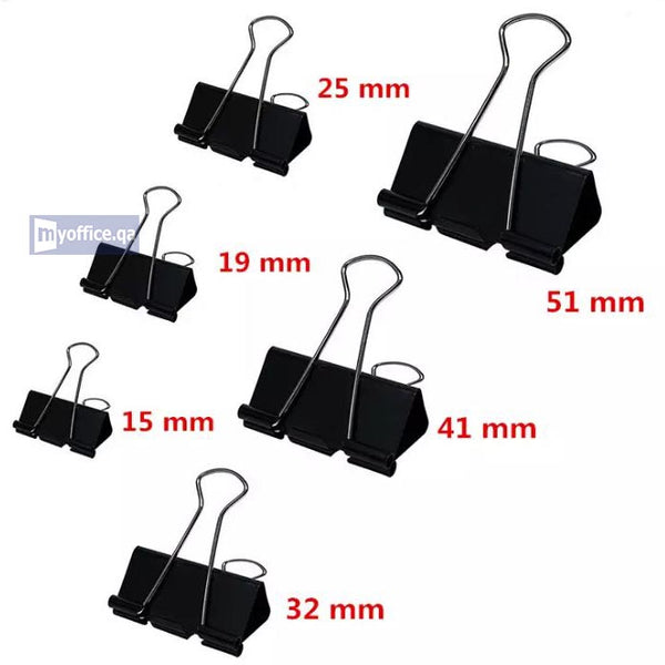 Deluxe Binder Clips, 15mm, 12/pack, Black - Office Supplies