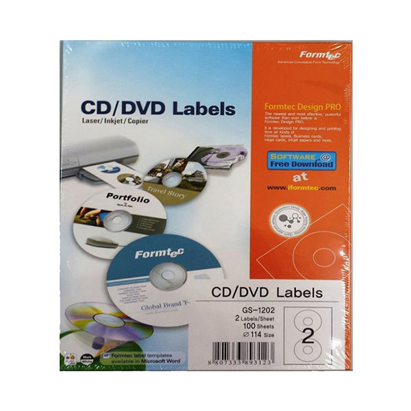 Formtec Multi-Purpose CD Labels (Pack of 100) GS-1202