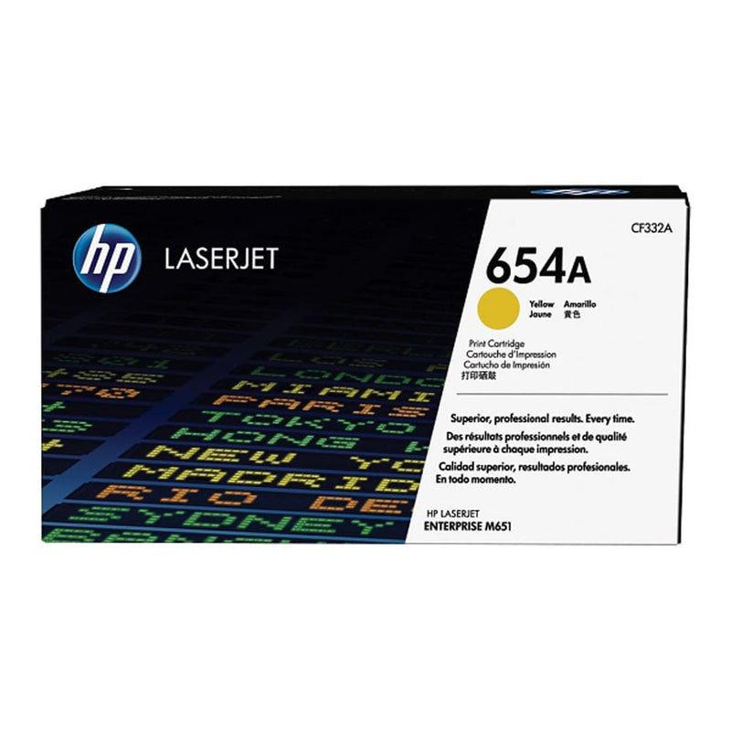 HP 654A Yellow LaserJet Toner Cartridge (CF332A)